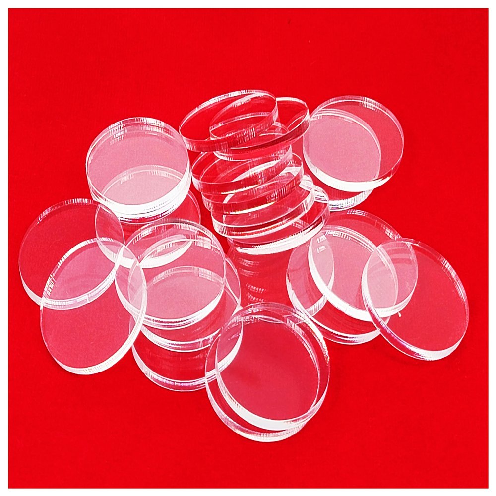 Acrylic Bases for Minis and Miniatures - Circular, Square, Oval, Rectangular, Hexagonal |Compatibles with most RPG's and Tabletop Games| (Clear - Circular #5 (27mm x ~2.70mm x 25 units))