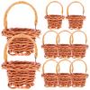 Healvian 10pcs Mini Woven Baskets with Handle,Dollhouse Craft Basket,Miniature Picnic Baskets,Wedding Party Favor Farmhouse Small Basket,Tiny for Crafts,Picnic,Dollhouse Accessories Decor view 1