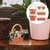 Healvian 10pcs Mini Woven Baskets with Handle,Dollhouse Craft Basket,Miniature Picnic Baskets,Wedding Party Favor Farmhouse Small Basket,Tiny for Crafts,Picnic,Dollhouse Accessories Decor view 2