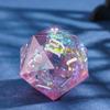 Cusdie Single D20 DND Dice with Sharp Edges and Glitter Foil Inclusions, 20 Sided D&D Dice, 33mm Handcrafted Polyhedral Dice, for Role Playing Game (Purple/Silver Font) view 3