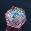 Cusdie Single D20 DND Dice with Sharp Edges and Glitter Foil Inclusions, 20 Sided D&D Dice, 33mm Handcrafted Polyhedral Dice, for Role Playing Game (Purple/Silver Font) view 4