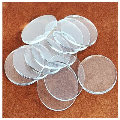 Acrylic Bases for Minis and Miniatures - Circular, Square, Oval, Rectangular, Hexagonal |Compatibles with most RPG's and Tabletop Games| (Clear - Circular #7 (45mm x ~2.70mm x 12 units))