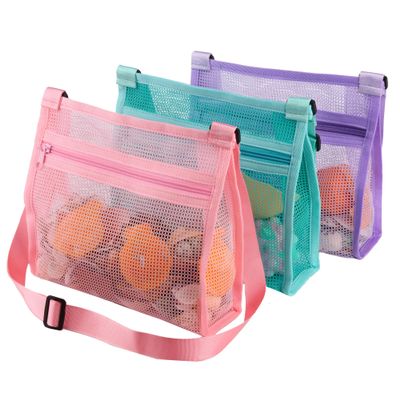 MUYIZI Shell Bags for Picking Up Shells,Toys Shell Collecting Bags Seashell Bag for Holding Shells Beach Toys Sand Toys Swimming Accessories (3pack)