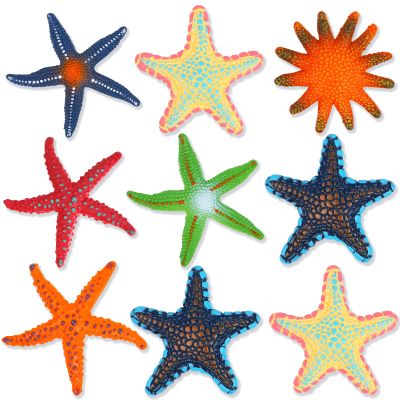 CCINEE 9PCS Big Diving Pool Starfish, Soft Rubber Sea Animals Sets Colorful Starfish Summer Swimming Dive Throw Set for Underwater Swimming for Pool Beach