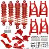 hopsupRC Upgrades Part for 1/10 Rustler/Slash/Stampede/Hoss 4x4 VXL 4wd,Big Bore RC Shock & Front Rear Suspension Arm & Caster Block,Steering Blocks,Rear Stub Axle Carriers,Wheel Hex,Red view 1