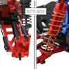 hopsupRC Upgrades Part for 1/10 Rustler/Slash/Stampede/Hoss 4x4 VXL 4wd,Big Bore RC Shock & Front Rear Suspension Arm & Caster Block,Steering Blocks,Rear Stub Axle Carriers,Wheel Hex,Red view 3