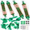 hopsupRC Upgrades Part for 1/10 Slash/Rustler/Stampede/Hoss 4x4 VXL 4wd,Full Metal Big Bore RC Shock Absorber & Alloy Steering Blocks Caster Blocks C-Hubs Stub Axle Carriers,Wheel Hex,Green view 1