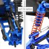 hopsupRC Upgrades Part for 1/10 Rustler/Slash/Stampede/Hoss 4x4 VXL 4wd,Big Bore RC Shock & Front Rear Suspension Arm & Caster Block,Steering Blocks,Rear Stub Axle Carriers,Wheel Hex,Navy Blue view 3