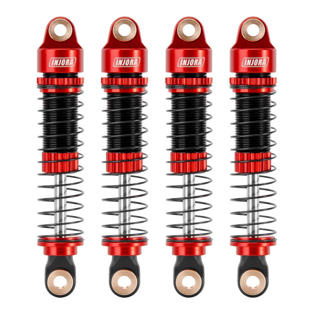 INJORA 53mm 6g Each Shocks- Absorber Oil Threaded Damper for TRX4M TRX4MT 1/18 RC Crawler UpgradeRed