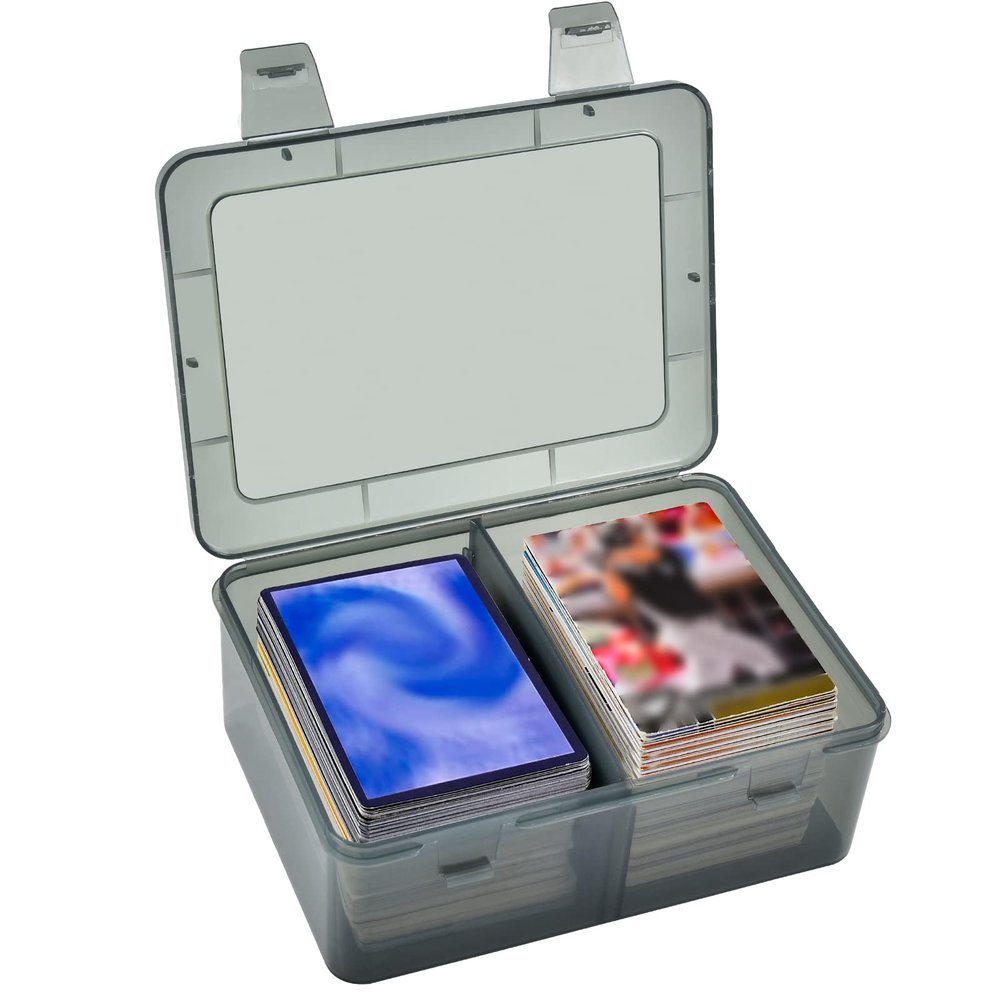 Card Case Holder Compatible with Baseball Football Sports Game, Trading Cards Storage Also for PM TCG/for MTG/for C.A.H/for Topps Display Collector Organizer(Box Only) Gray