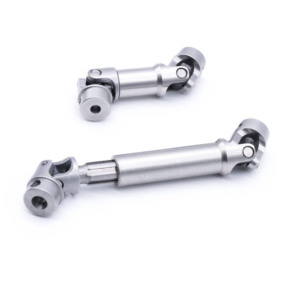 Drive Shaft Stainless Steel Front Rear Center Shaft for TRX4M 1/18 RC Crawler 2pcs Metal RC Crawler car Upgrades Accessories (Silver)