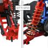 hopsupRC Upgrades Part for 1/10 Slash/Rustler/Stampede/Hoss 4x4 VXL 4wd,Full Metal Big Bore RC Shock Absorber & Alloy Steering Blocks Caster Blocks C-Hubs Stub Axle Carriers,Wheel Hex,Red view 3