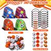 Panelee 16 Sets Sports Party Favors Baseball Soccer Basketball Football Birthday Supplies 16 Drawstring Bags 16 Charm Bracelets 16 Mini Foam Balls for Gift Fillers Games Rewards Supplies view 3