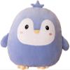 CASAGOOD Soft Flat Purple Penguin Plush Hugging Pillow Cute Blue Penguin Stuffed Animal with Crown Plushies Toys Kids Anime Cushion for Birthday, Valentine's Day, Christmas...16.5 Inch view 1