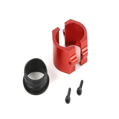 FLMLF CNC Metal Clamp of Exhaust Pipe Red for 1/5 HPI Baja 5B 5T 5SC RC CAR Parts