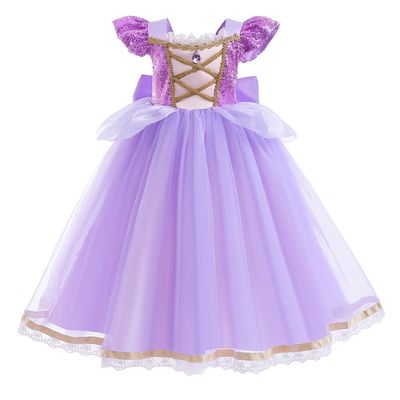 HIHCBF Girls Princess Sofia Costume Birthday Christmas Halloween Cosplay Fancy Dress Up Party Ball Gown Purple 7-8T