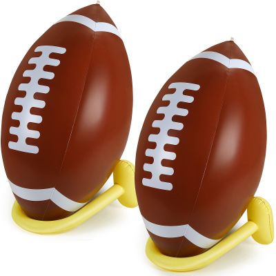 Sanwuta 1 Pcs 37" Giant Jumbo Inflatable Football with Tee Set Inflatable Football Party Supplies Birthday Party Game Decorations