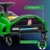 24V Kids Ride on Drift Car for Kids, Electric Drifting Go-Kart Up to 7.5 mph Variable Speed, Built-in Music,Colorful LED Light,USB,Low-Power Alarm,Green view 3