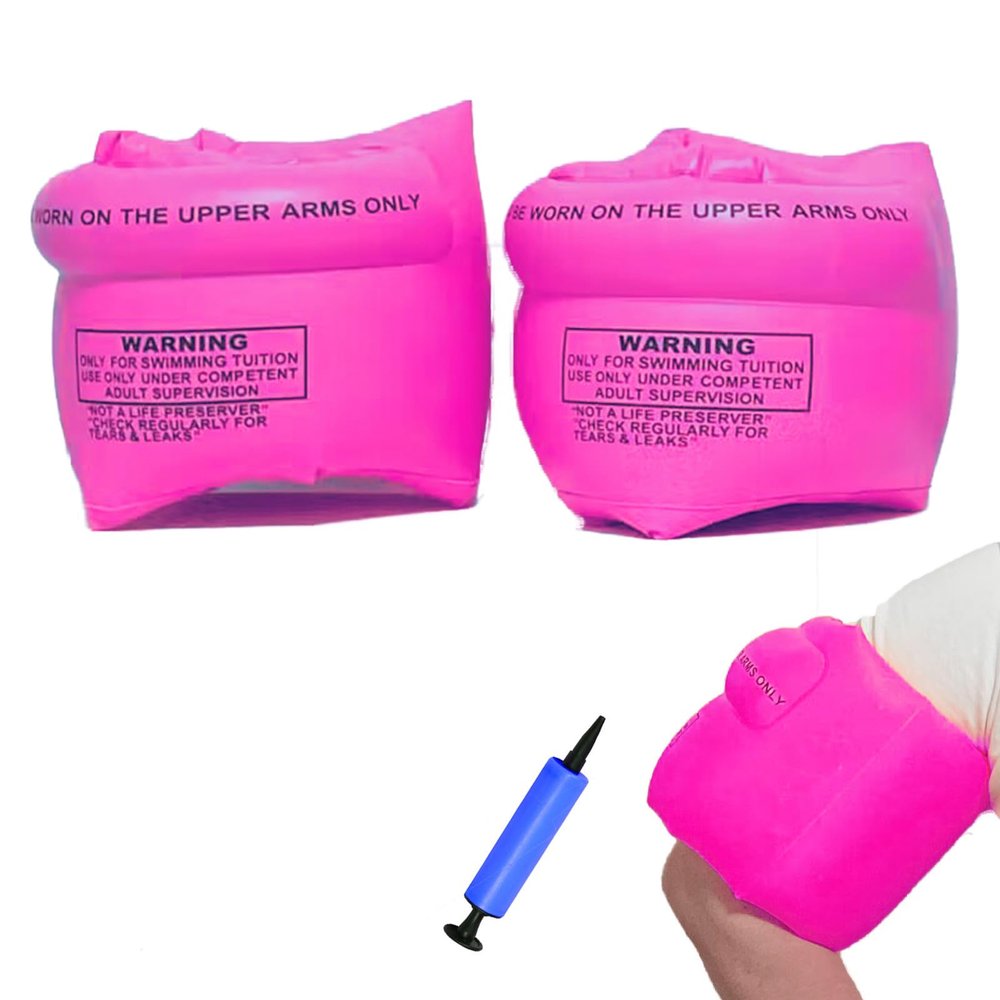 2 Pack Inflatable Arm Floaties Swim Arm Bands Swimming Tube Floater Water Wings for Adult Kids