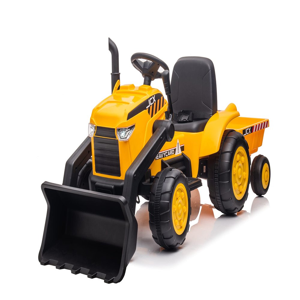 12V Freddo Toys Excavator 1 Seater Powered Ride on for Toddlers 3-8 Years. LED Lights. Parental Remote Control