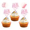 24 Pack Oh Baby Butterfly Cupcake Toppers Glitter Gender Reveal 3D Butterfly Oh Baby Cupcake Picks for Baby Shower Kids Birthday Party Decorations Supplies Pink view 1