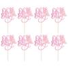 24 Pack Oh Baby Butterfly Cupcake Toppers Glitter Gender Reveal 3D Butterfly Oh Baby Cupcake Picks for Baby Shower Kids Birthday Party Decorations Supplies Pink view 3