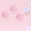 24 Pack Oh Baby Butterfly Cupcake Toppers Glitter Gender Reveal 3D Butterfly Oh Baby Cupcake Picks for Baby Shower Kids Birthday Party Decorations Supplies Pink view 4