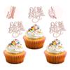 24 Pack Butterfly Oh Baby Cupcake Toppers Glitter Baby Shower Cupcake Picks Kids Birthday Baby Shower Butterfly Theme Party Decorations Supplies Rose Gold view 1