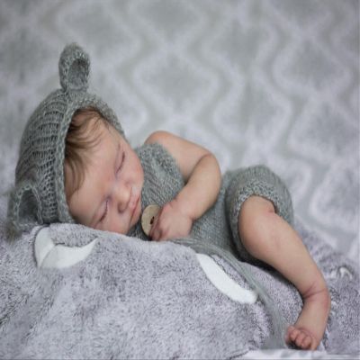 Anano 19 Inch Reborn Baby Dolls Full Body Silicone Vinyl, Lifelike Newborn Sleeping Dolls with Real Skin, Bathable and Anatomically Correct for Girls Age 3+