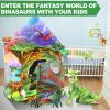 WillingHeart Play Tent for Kids Pretend Playhouse Indoor Outdoor Games Party Children Pop Up Foldable Tent Birthday Toy for Boys Girls Toddler Baby Playroom Gift, Wild Dinosaur Themed view 2