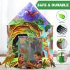 WillingHeart Play Tent for Kids Pretend Playhouse Indoor Outdoor Games Party Children Pop Up Foldable Tent Birthday Toy for Boys Girls Toddler Baby Playroom Gift, Wild Dinosaur Themed view 3