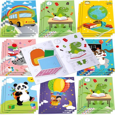 Faccito 24 Pcs Mini Coloring Books Bulk Party Favors First Day of School Coloring Books Preschool Kindergarten Birthday Goodie Bag Filler Party Favors