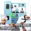 TaoHFE Toy Kitchen, Blue Kids Kitchen Playset for Kids Ages 4-8 Boys Gift Girls Play Kitchen Sets for Kids Kitchen Playset with Lights and Sounds Wooden Toy Kitchen Playset Gift Kids Kitchen Set view 2