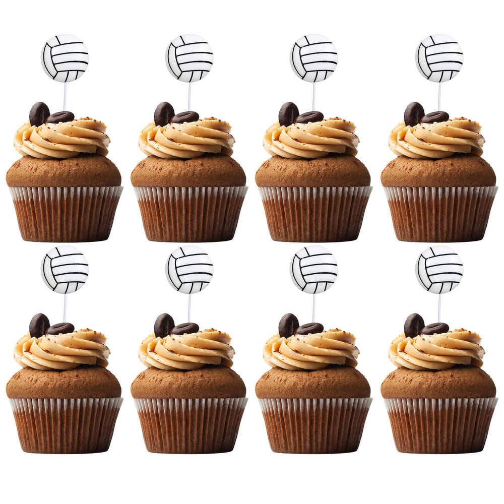 20pcs Resin Cupcake Toppers - Assembled Sport Theme Cupcake Picks - Baby Shower & Kids Birthday Party Cake Decorations