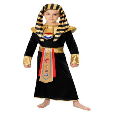 Bristol Novelty Forum Black Pharaoh Boy Costume, Age 7-8 years,Black/Gold