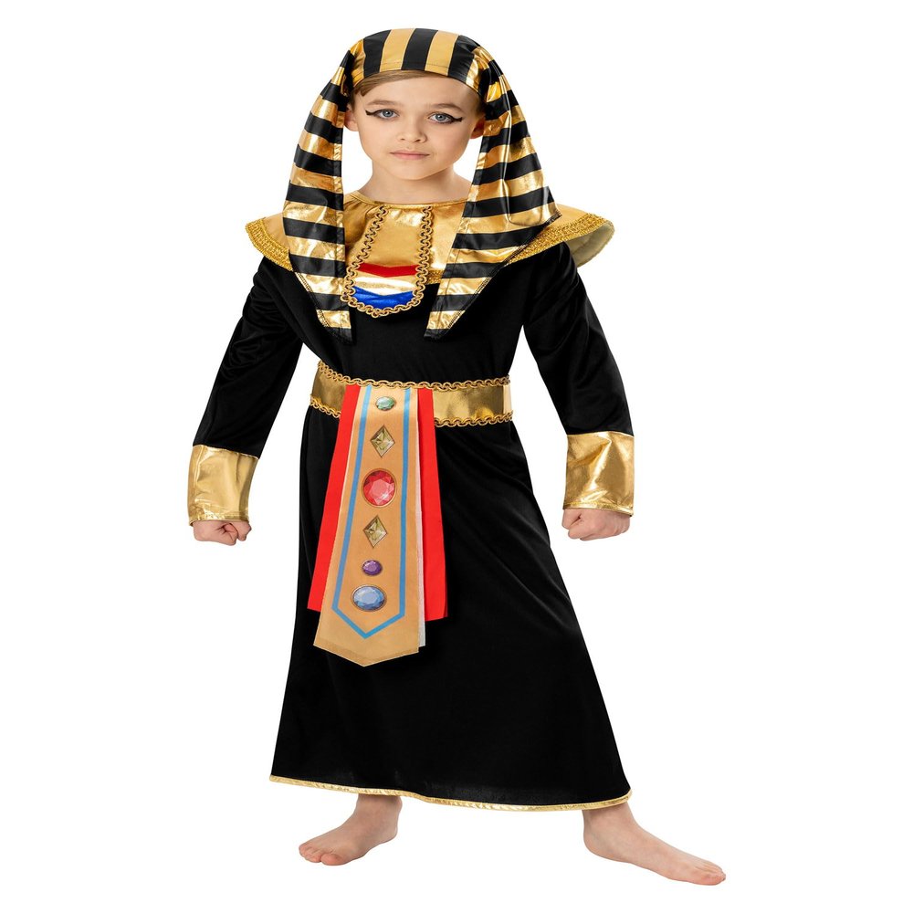 Bristol Novelty Forum Black Pharaoh Boy Costume, Age 7-8 years,Black/Gold