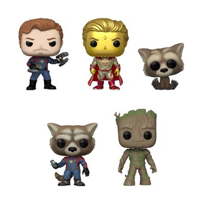 Funko Pop! Guardians of The Galaxy 3 - Set of 5 - Groot, Rocket, Baby Rocket, Star-Lord and Adam Warlock
