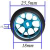 4Pack Vgoohobby 1/28 Tires Plastic Drift Car Tyres w/Alloy Wheel Rims Compatible with Wltoys K969 K989 Kyosho Mini-Z Mini-Q Mini-D 1/28 RC Drift Car (Blue) view 4
