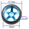 4Pack Vgoohobby 25mmx11mm 1/28 Drift Car Tires Plastic Tyres w/Metal Wheel Rims Compatible with Wltoys K969 K989 P929 Kyosho Mini-Z Mini-Q 1/28 RC Drift Car (Blue) view 4