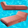 Upholstered Stylish Pool Float Lounger Recliner, Large Floating Chair & Backrest, Heavy Duty Lake, Beach, Adults & Kids - Comfortable Tube, Durable Water Floaty Tanning Lounge - Terracotta view 3