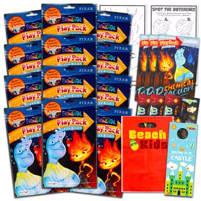 Elemental Birthday Party Favors and Supplies Bundle for Kids - Bundle with 12 Disney Elemental Activity Play Packs for Boys, Girls with Mini Coloring Books, Loot Bags, and More