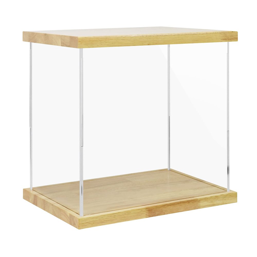 BenchPro Clear Acrylic Display Case for Trophy, Collectibles, Assemble Cube Display Box Stand Dust Proof Protection Showcase for Action Figures Toys. (1" Thick Wood, 16" H x 17" L x 12" D)