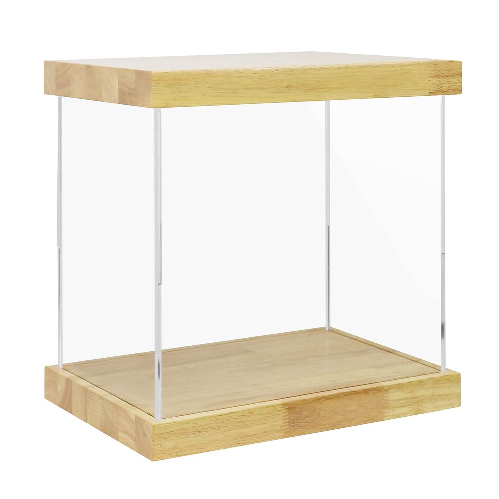 BenchPro Clear Acrylic Display Case for Trophy, Collectibles, Assemble Cube Display Box Stand Dust Proof Protection Showcase for Action Figures Toys. (1.75" Thick Wood, 16" H x 17" L x 12" D)