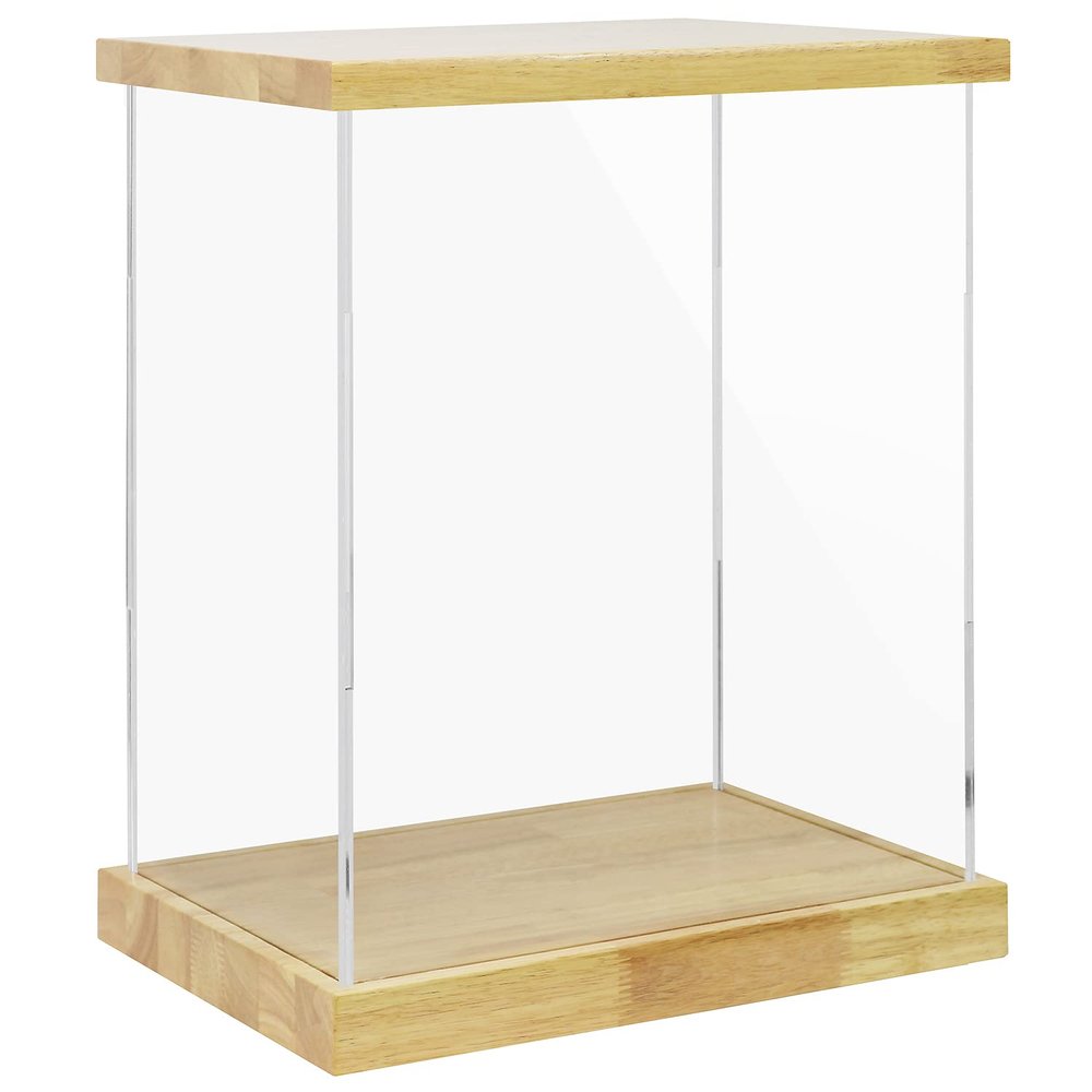 BenchPro Clear Acrylic Display Case for Trophy, Collectibles, Assemble Cube Display Box Stand Dust Proof Protection Showcase for Action Figures Toys. (1.75" & 1" Thick Wood, 21" H x 17" L x 12" D)
