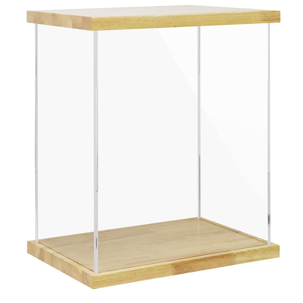 BenchPro Clear Acrylic Display Case for Trophy, Collectibles, Assemble Cube Display Box Stand Dust Proof Protection Showcase for Action Figures Toys. (1" Thick Wood, 21" H x 17" L x 12" D)