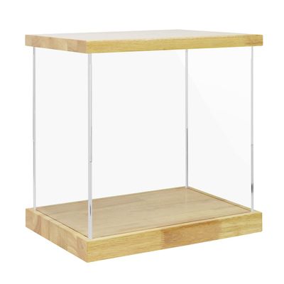 BenchPro Clear Acrylic Display Case for Trophy, Collectibles, Assemble Cube Display Box Stand Dust Proof Protection Showcase for Action Figures Toys. (1.75" & 1" Thick Wood, 16" H x 17" L x 12" D)