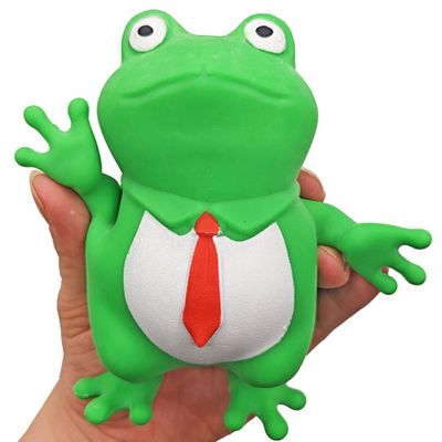 Cute Frog Toy, Stretch Frog Figure for Kids and Adult, Decompress and Squeeze Stress Toys, Stress Mr. Frog Relief Toy for Children, Sensory Toy for Anxiety, ADHD, and Autism, Gift for Easter, Birthday