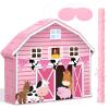 Faccito Pink Farm Piata Bundle Fiesta Piata Set Includes Bat Stick, Barnyard Piata and Blindfold Mask for Farmhouse Country Kids Cinco De Mayo Birthday Party Mexican Piata Game Supplies Decoration view 1