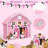 Faccito Pink Farm Piata Bundle Fiesta Piata Set Includes Bat Stick, Barnyard Piata and Blindfold Mask for Farmhouse Country Kids Cinco De Mayo Birthday Party Mexican Piata Game Supplies Decoration view 3