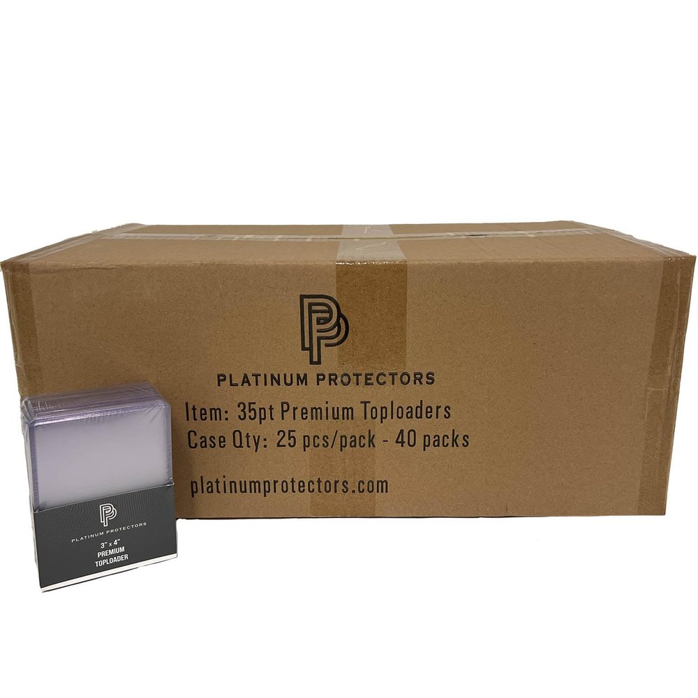 Full Case of Platinum Protectors Top Loaders for Trading Cards - Sleeves for Football, Baseball Sports, TCG Clear Plastic Toploaders (1,000-Count)